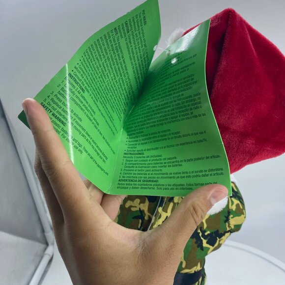 Gemmy Camo Santa Claus Military Animated Plush Musical NWT Party in the USA - Picture 6 of 10